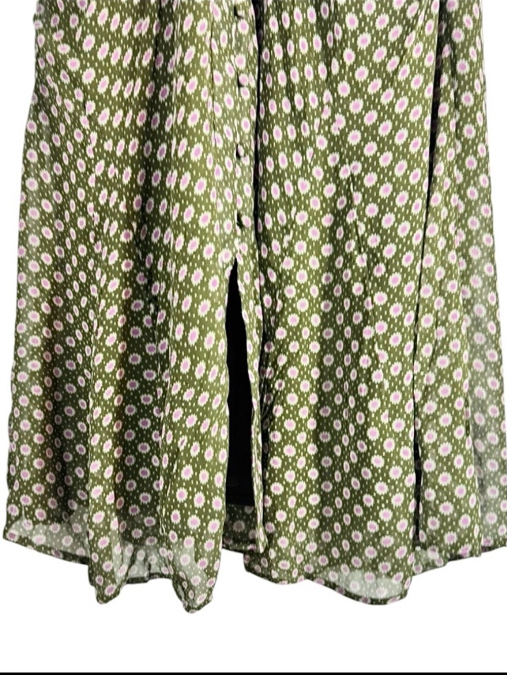 Anthropologie Puff-Sleeve Ruched Mesh Midi Shirt Dress 12 May fit 10 - Picture 6 of 10